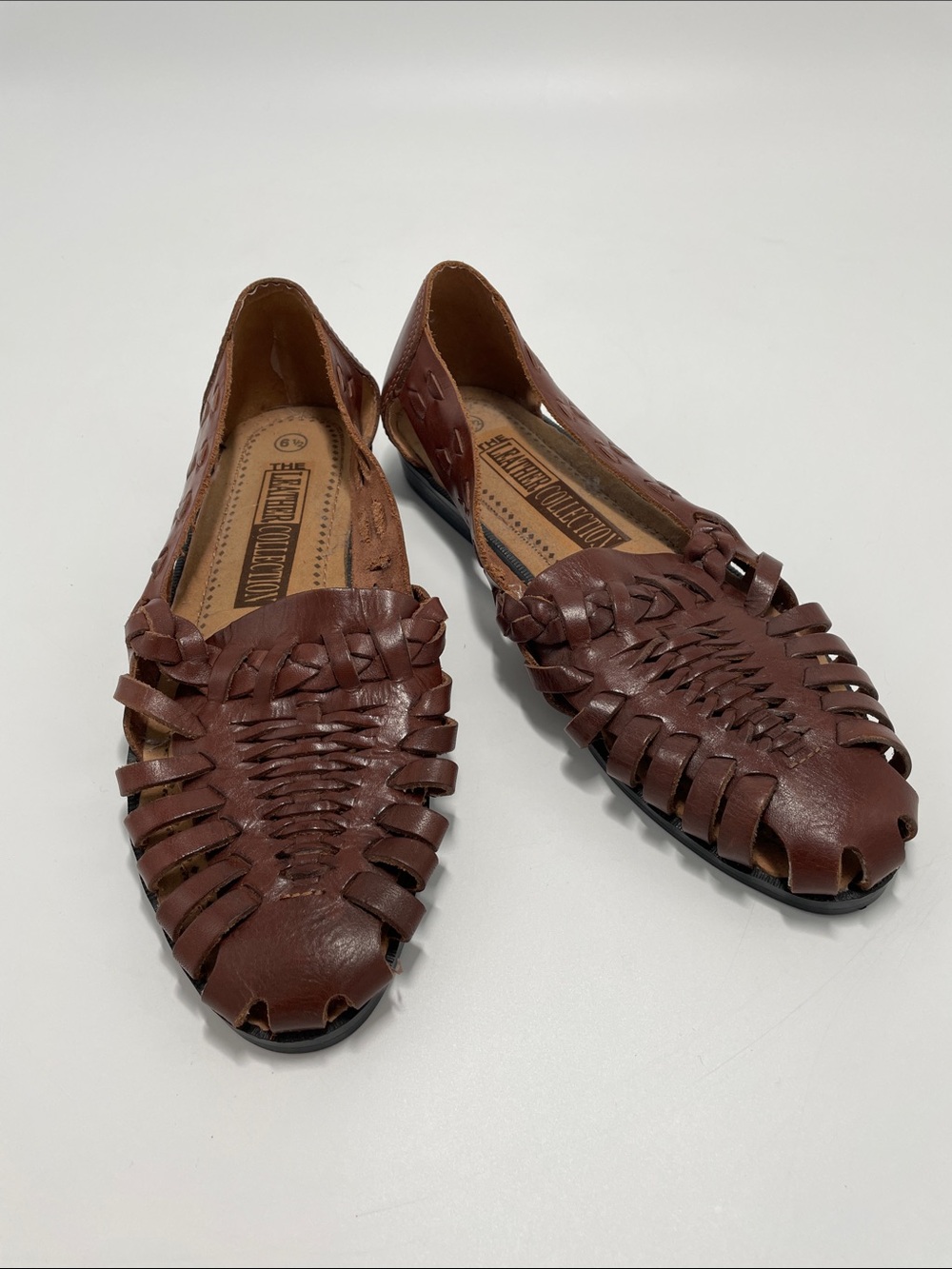 Women’s Sz 6.5 Woven Leather Loafers in Brown